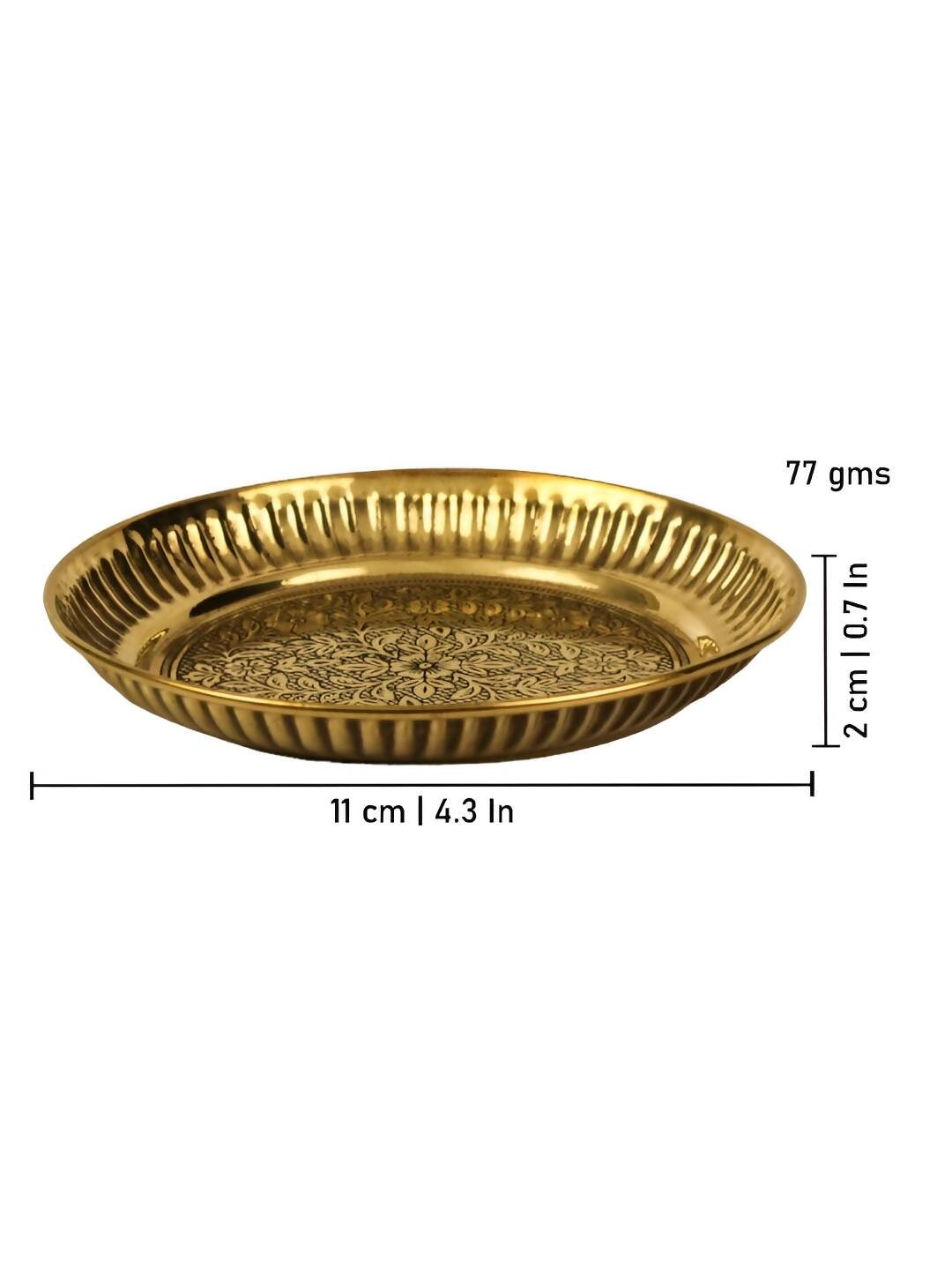 Spillbox Gold-Toned Brass Textured Thali Pooja Essential