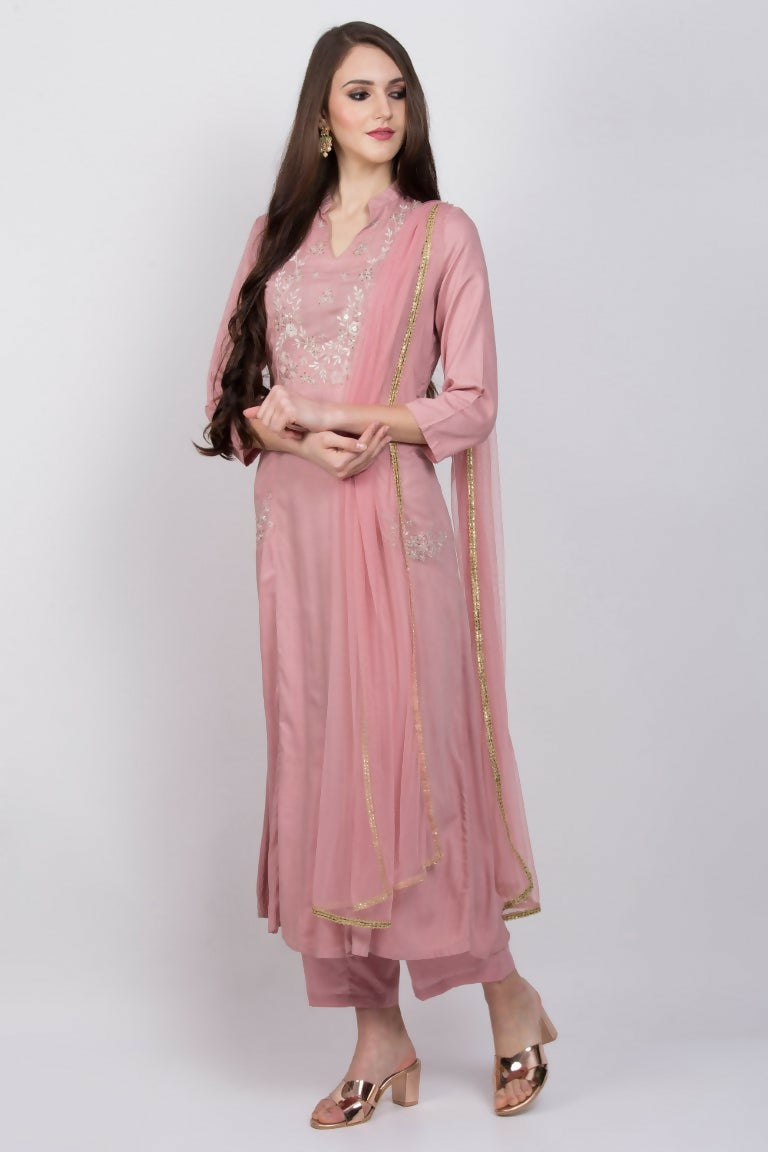 Joban Fashion Rose Gold Maslin Kurta Set