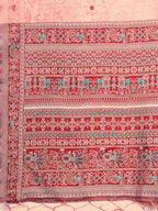 Shree Shyam Fashion Anaya Peach Linen Cotton Saree