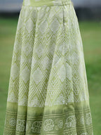 Juniper Green Santoon Slub Festive Foil Print Straight Lehnga Choli Set For Women - Distacart