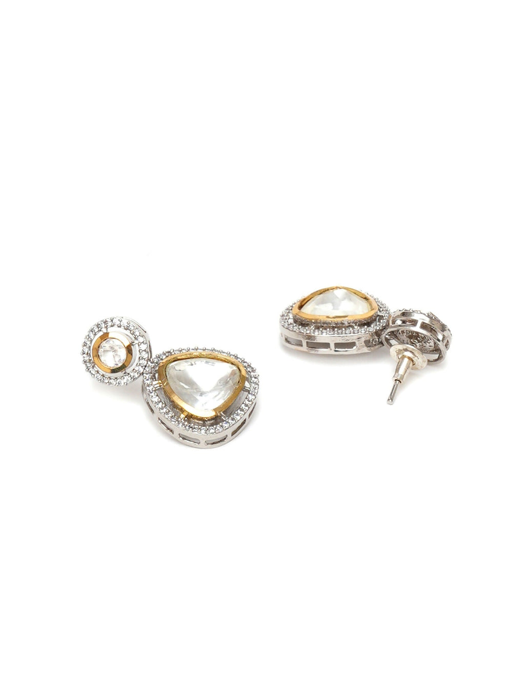 Kundan Earrings (silver) - Ruby Raang - Distacart
