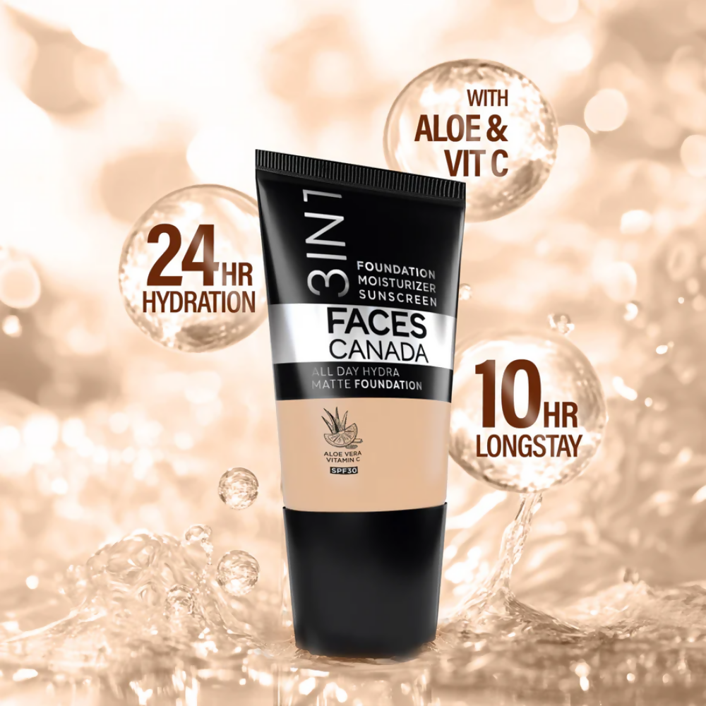 Faces Canada All Day Hydra Matte Mini Foundation - Medium Natural 022 - Distacart