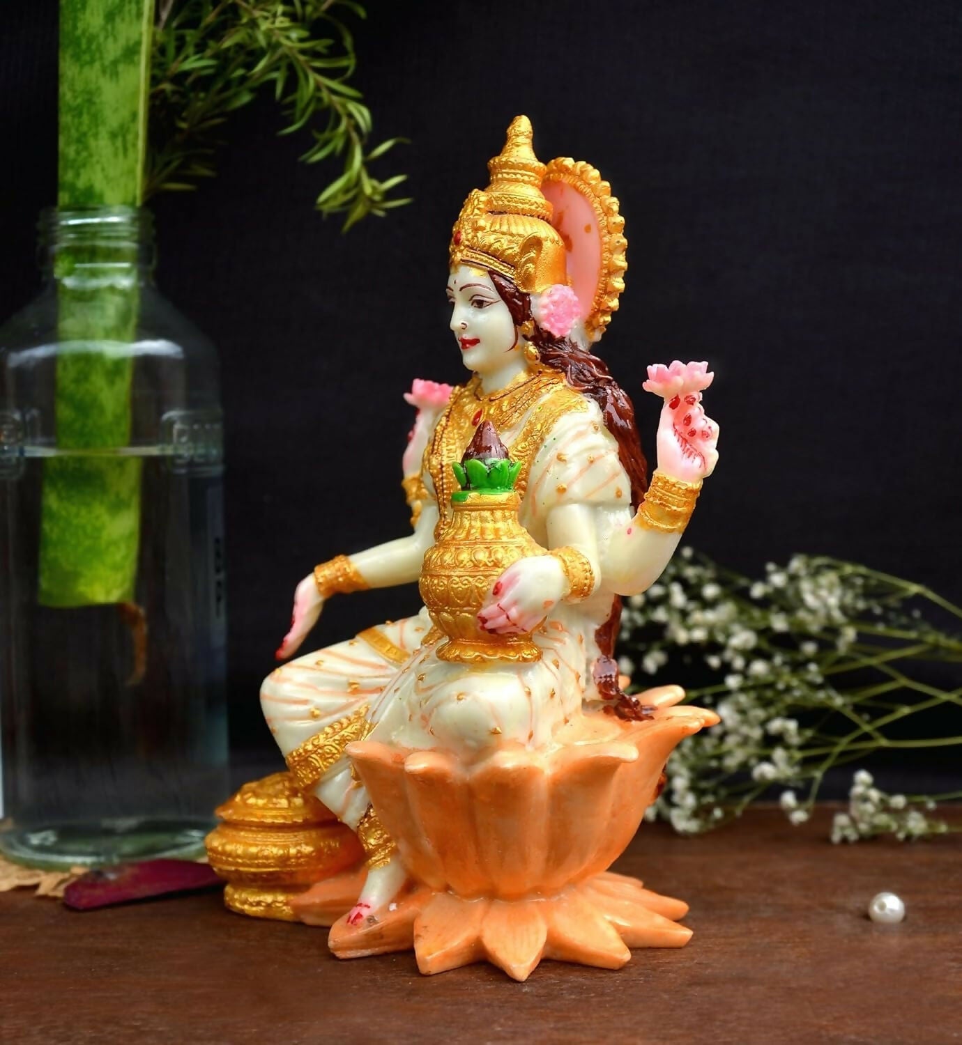 Shri balaji craft Marble Lakshmi Ji Sculpture for Pooja Room