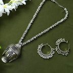 Mominos Fashion Johar Kamal Silver-Plated Brass Finish Budha Long Neckalce For Women - Distacart