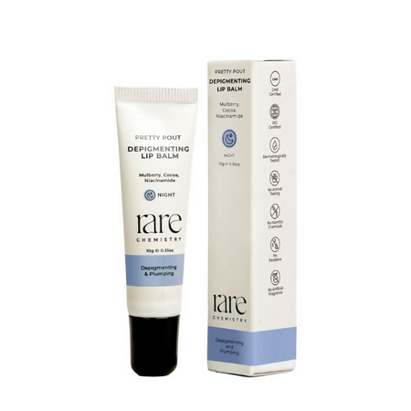 Rare Chemistry Pretty Pout Depigmenting Lip Balm, Night Plumps Depigments Mulberry Niacinamide