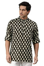 Janasya Men's Black Cotton Kurta - Distacart