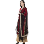 A R Silk Orgenza Gota patti Fancy Dupatta Color Black Dupatta or Chunni