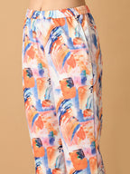 Myshka Women's Multi Printed Shirt With Trousers