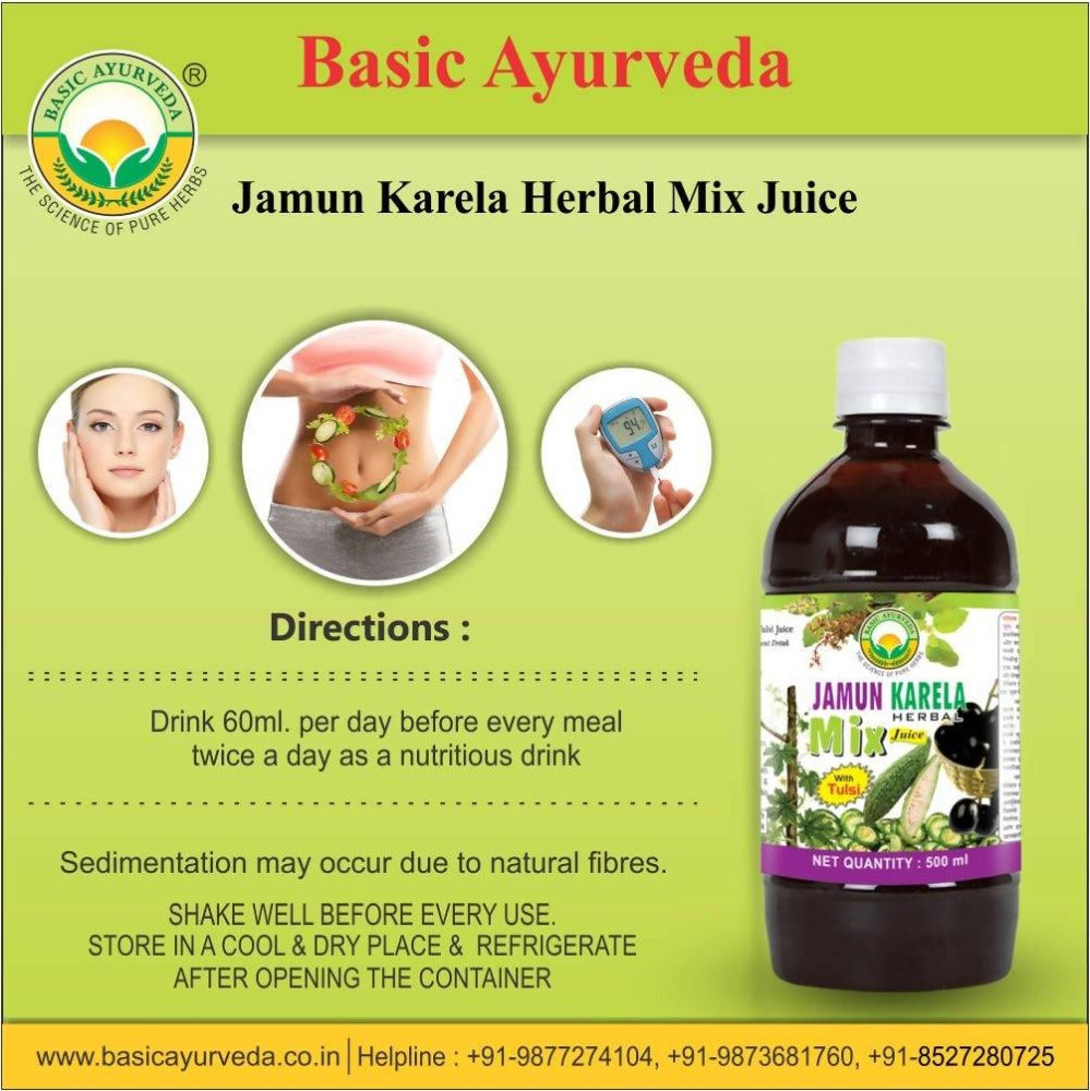Basic Ayurveda Jamun Karela Herbal Mix Juice Directions