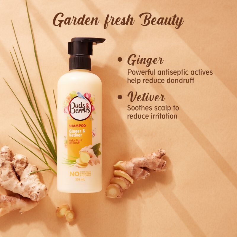 Buds & Berries Ginger & Vetiver Anti Dandruff Shampoo