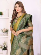 Aastha Fashion Pista Green South Soft Silk Zari Weaving Saree - Distacart