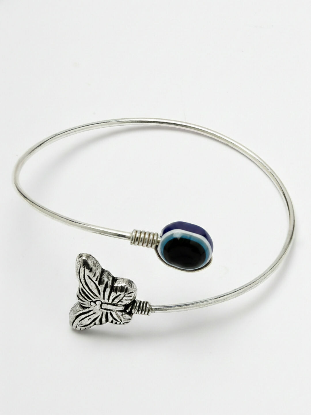 NVR Women Rhodium Plated Evil Eye Kada Bracelet - Distacart