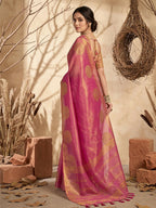 Shree Shyam Fashion Wine Tissue Silk Saree - Distacart