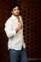 Linen Whith Ivory Aura Shirt By Hilo Design