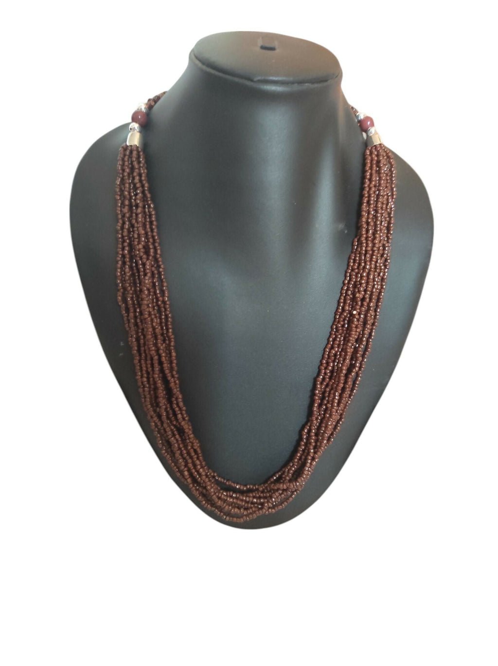 Inhanns Bloom Handmade Beaded Only Necklace - 12 Layers - Coffee Necklace