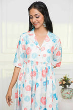 Myshka Women Multi - Floral Rayon A-Line V-Neck Dress - Distacart