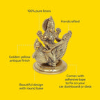 Saraswati idol side view showing handmade detail