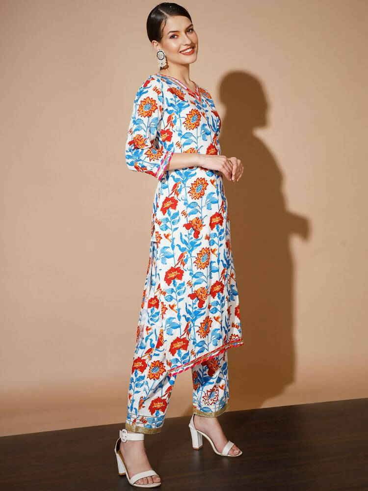 Myshka Women Multi Solid Kurta & Trousers With Dupatta - Distacart