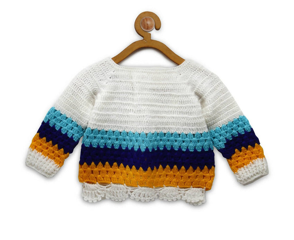 Chutput Kids White Coloured Solid Pullover with ABC Detail