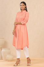 Juniper Womens Blush Pink Cotton Slub Solid Mid Length Shirt Dress With Lace Detailing - Distacart