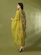 Myshka Women's Multi Printed Cotton Straight Party Kurta Set With Dupatta