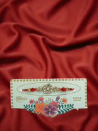 NVR Men Gold-Toned Stone-Studded Rakhi With Roli Chawal - Distacart