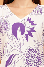 Cheera Women Stylish Hand Block Printed Cotton Blend Flared Kurta - Off White