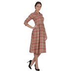 Kanoor Women's Red Rayon Frock Style Kurti