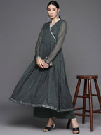 Ahalyaa Womens Kurta Set - Grey