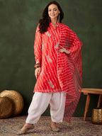Sangria Embroidered Kurta & Palazzo With Dupatta