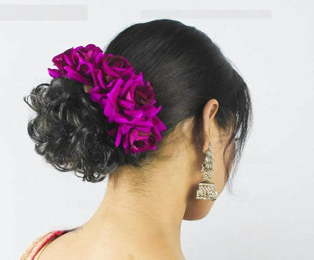 Purple Velvet Rose Gajra