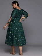 Ahalyaa Women's Traditional wear Ethnic Dress - Green - Distacart