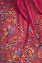 Vastranavya Pink Digital Printed Linen Ready To Wear Designer Saree with Unstitched Blouse - Distacart