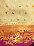 Mimosa Women's Beige Mysore Silk Crepe Saree - Distacart