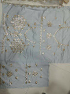 Jyoti Fashion Glamorous Grey Zari With Paper Mirror Embroidered Net Lehenga Choli with Dupatta
