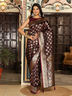 Shree Shyam Fashion Maroon Silk Saree - Distacart