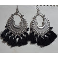 Muskan Fancy Glass Pearl stone Black Thread Earrings