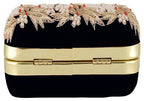 Jaishri Handicrafts Pearl Floral Clutch Carbon Black