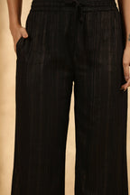 Juniper Women's Black Rayon Gold Printed Wide Leg Palazzo - Distacart