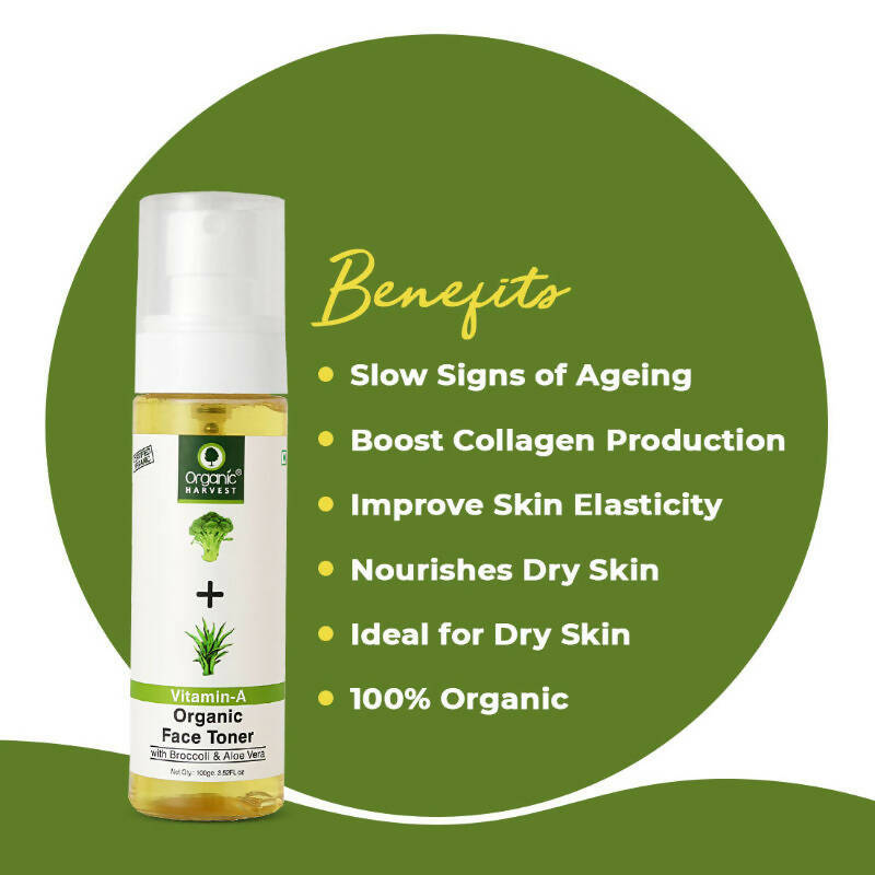 Organic Harvest Vitamin A Organic Face Toner with Broccoli & Aloe Vera