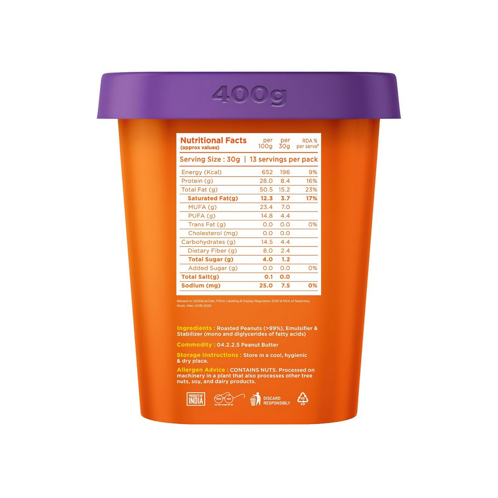 Yoga Bar 100% Pure Peanut Butter Creamy & Yummy Unsweetened - Distacart