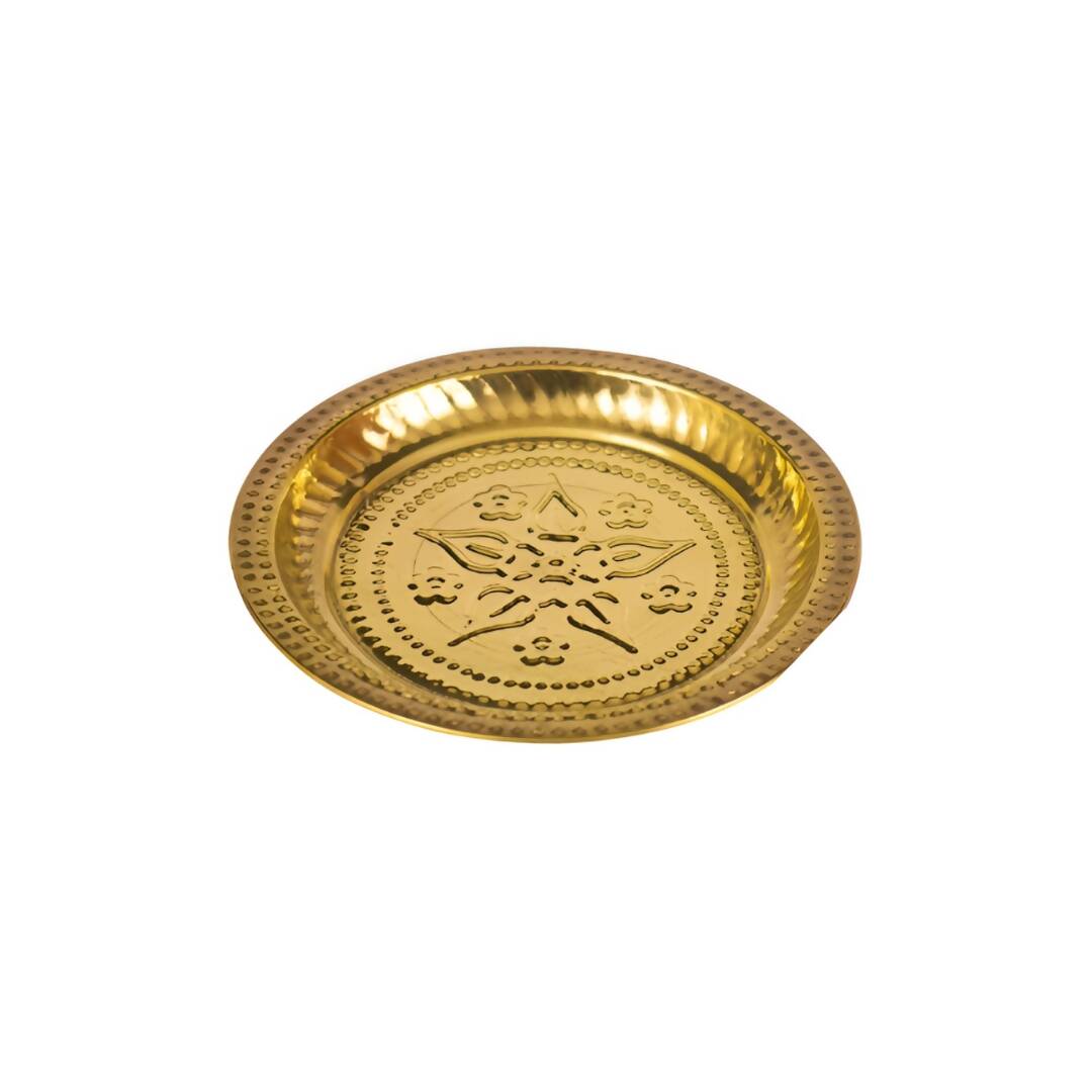 Spillbox Gold-Toned Brass Thali Pooja Essential