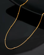 VOJ Gold-Polished Small Gold Beads Chain For Women