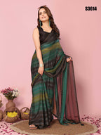Attractive These Party Wear Ready To Wear Saree - Green