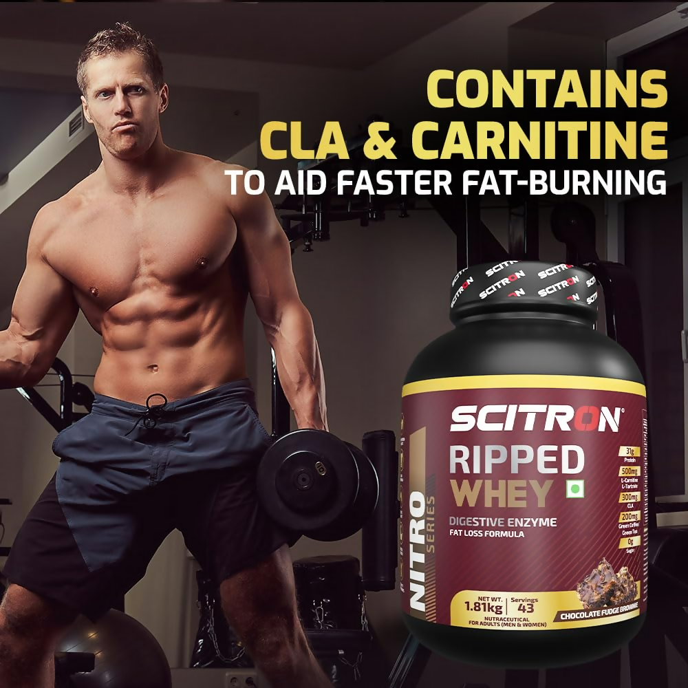 Scitron Ripped Whey Protein Powder Flavor Chocolate Fudge Brownie - Distacart