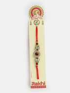 NVR Men Gold-Toned Stone-Studded Rakhi With Roli Chawal - Distacart