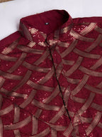 Vastranavya Traditional Festival Wear Pure Silk Thread & Sequence Embroidered Work Kurta