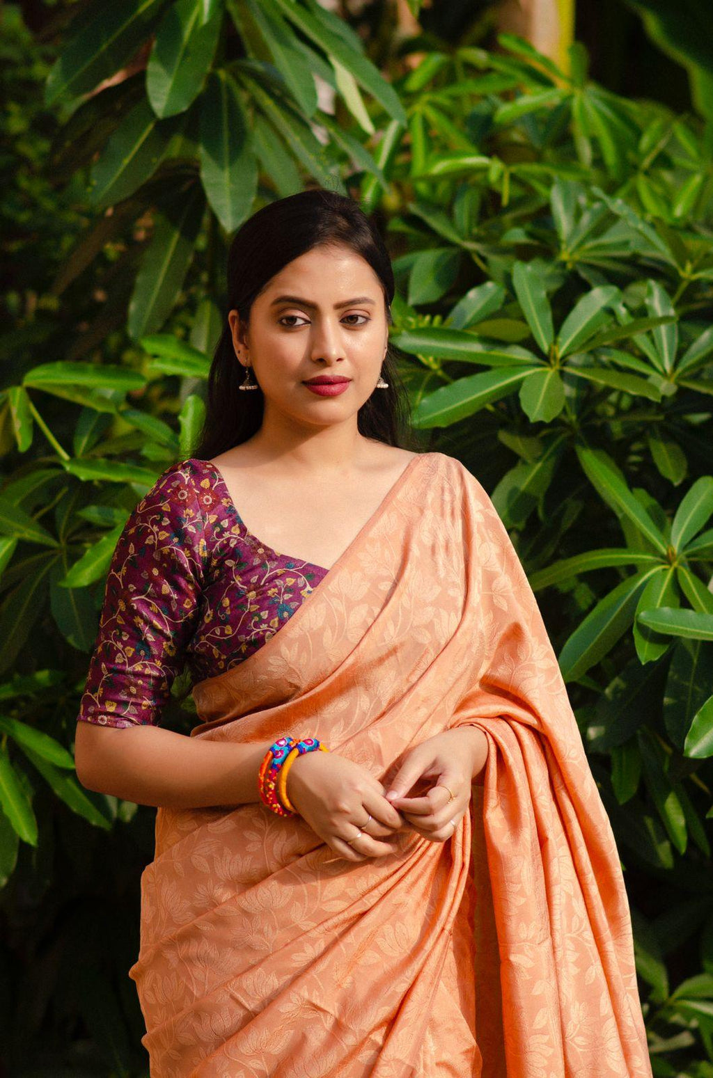 Orange Jute Silk Woven Design Saree with Unstitched Blouse - A2M
