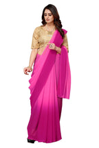 Vamika Pink Half N Half Georgette Saree - Distacart