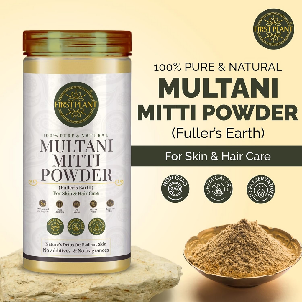First Plant Multani Mitti Powder For Face Pack & Glowing Skin